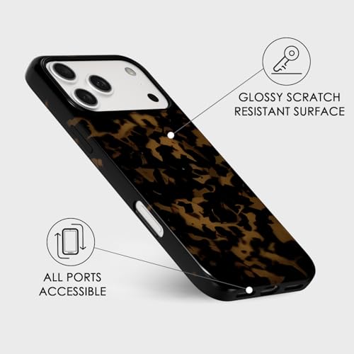 Coque antichoc iPhone 17 Pro MagSafe rigide écaille de tortue ambre - 6