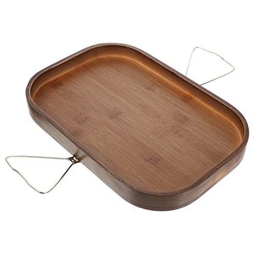 GRIRIW Wood Sofa Arm Tray Couch Drinks Table Snack Holder for Couch Multi-use Serving Trays for Home