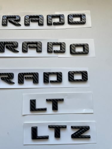 Image of 4pack for Silverado Plus LTZ /LT Emblems 2019-2025 3D Letters Badges Compatible with Silverado (Carbon Fiber)