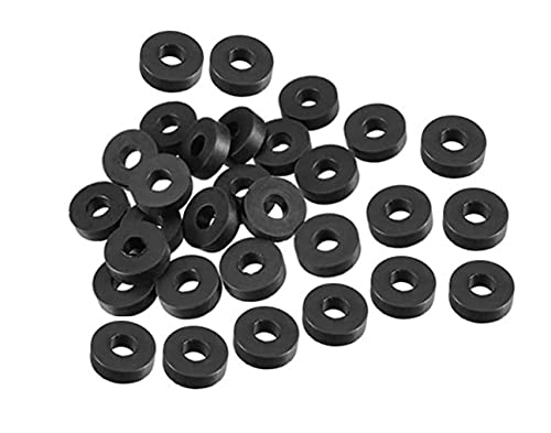 30Pcs M5 Rubber Flat Washers 13mm OD 5mm ID 4mm Thickness for Faucet Pipe Water Hose.
