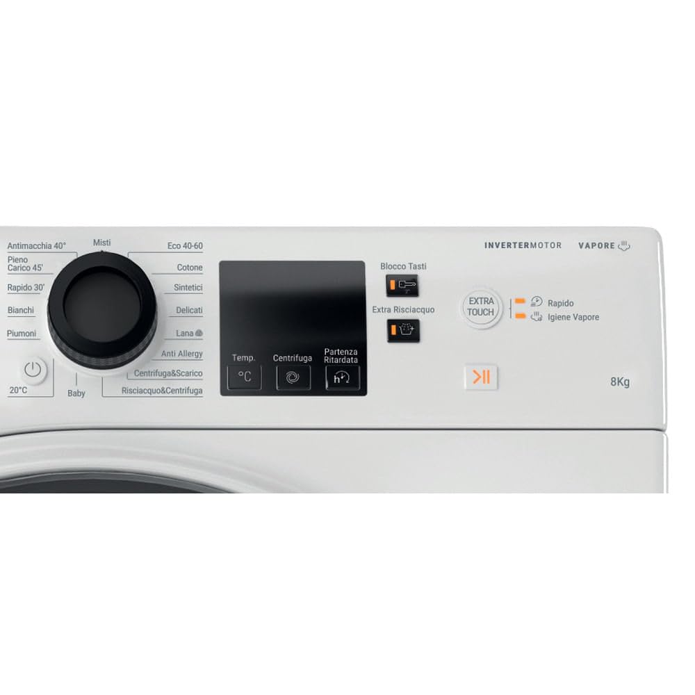 Hotpoint NF86WK IT Lavatrice a Libera Installazione a Carica Frontale. Classe Energetica A. Centrifuga 1400 giri al minuto. 8.0 kg, Larghezza: 59.5, Profondità: 60.5, Altezza: 85 cm.