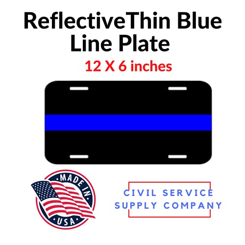 Thin Blue Line License Plate Metal And Reflective #TOP2
