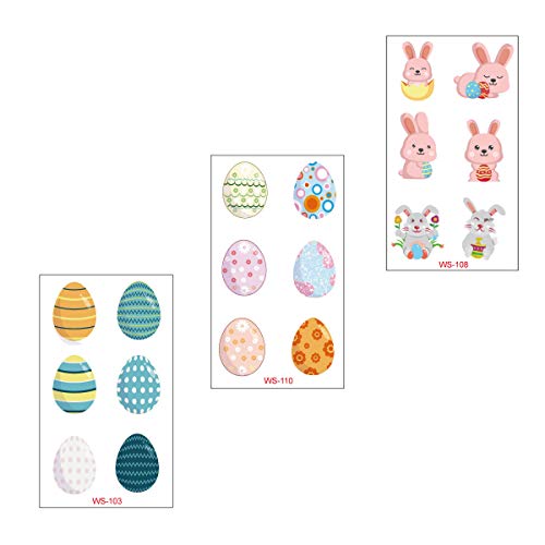 Beiling Easter Tattoos For Kids Easter Temporary Tattoos For Boy And Girls Body Easter Tattoos Face Arms Children Easter Parties Accessories Baby Girl Boy Water Transfer Tattoo Stickers Cute Rabbit Egg Temporary Tattoo Body Art Accessories(10 Sheets) thumb #5