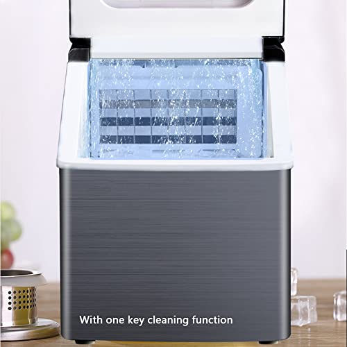 Fabricadora de hielo de mostrador, máquina de hielo auto-limpiable, portátil y compacta para cubos de hielo, acero inoxidable, 55 lb en 24 horas, ideal para hogar/cocina/oficina/bar miniatura 3