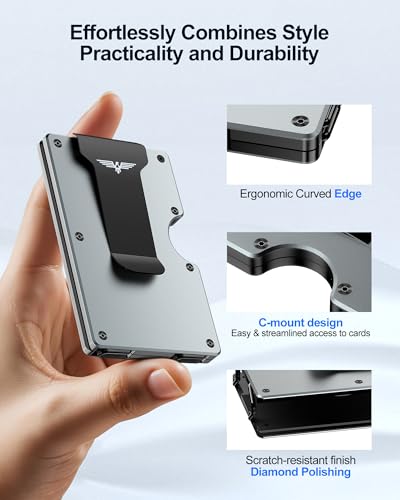 Wallet for Men, Money Clip Wallet with Cash Strap, Slim Card Wallet, RFID Blocking Card Holder, Holds up to 20 cards2