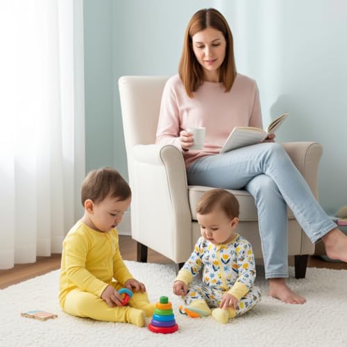 PATPAT Baby Footie Romper with Mittens for Boy and Girl, Anti-Slip & 2-Way Zipper, Long Sleeve, Viscose from Bamboo, Outfit2