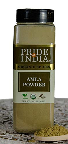 El orgullo de la India Amla (grosella espinosa india) Planta - 20 oz (567 g) Hierba grosella pura y vegetariana certificada: mejor para batidos, encurtidos, salsas picantes y arroz: el valor.