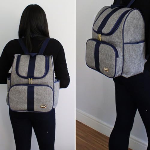 Kit 02 Peças Bolsa Maternidade Bebê Mochila Maternidade Menina Menino Luxo Impermeável (Cinza C/Mari