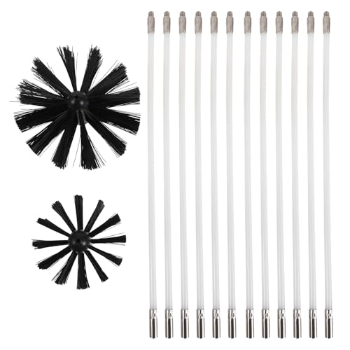 Listado de Deshollinadores los más solicitados. 33 VALICLUD Juego de Cepillos Deshollinadores para Chimenea 4,8 M Cabezales de 10 y 15 Cm, Kit Multifuncional para Limpieza de Conductos y Ventilación, Cerdas Resistentes para Uso...