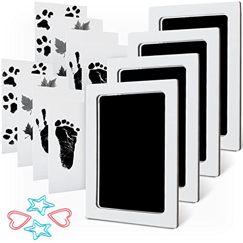Image of MengNi Baby Footprint Handprint Pet Paw Print Kit Large Size with 4 Ink Pads and 8 Imprint Cards