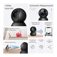 Tapo C201 360° WLAN-Überwachungskamera für Innenräume, 1080P, Nachtsicht, Bewegungserkennung, Zwei-Wege-Audio, kompatibel mit Alexa & Google Assistant, für Babys/Haustiere – Ansicht 2
