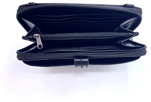 The Sak Iris Leather Smartphone Crossbody Carrier Black Floral Embossed3