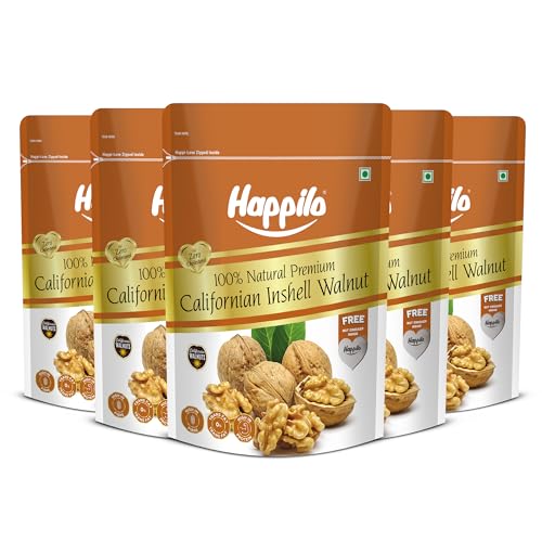 Image of Happilo 100% Pure Inshell Dried Walnut 1kg|Healthy Snacks, Dry Fruits|Large Size|Inshell Walnuts Akhrot|Delicious & Crunchy Walnuts|Rich in Protein, Iron & Antioxidants|Premium Akhrot|Rich in Omega-3