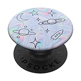 Space Doodle | Apollo 11 50th Anniversary Moon Landing PopSockets PopGrip: Swappable Grip for Phones & Tablets PopSockets Standard PopGrip