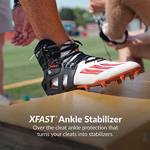 Aryse Xfast - Cleat Ankle Stabilizer Brace - Superior Ankle Support For Men And Women. Football, Soccer, Lacrosse, Rugby & More - (Medium, Black, Pair) #TOP2