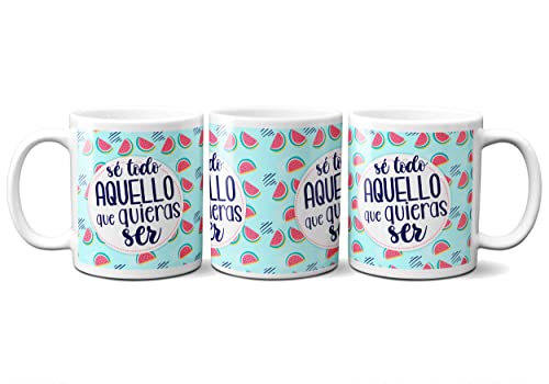 Planetacase Taza Frase Motivadora Aquello Que Quieras Ser - Taza Motivacion para Regalo Ceramica 330 mL Cover