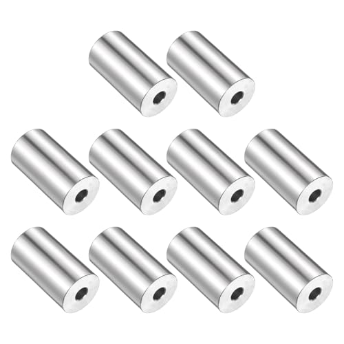 QUARKZMAN 10 Stück Edelstahl Abstandshalter 1/4 Bohrung x 3/4 AD x 1-5/16 Länge Schraube Buchse Glatte Oberfläche Rund Metall Distanzhülsen für M6 Schrauben Bolzen und Stangen