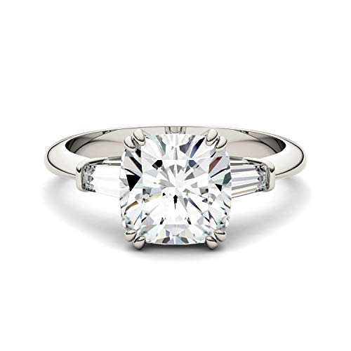 Charles & Colvard Created Moissanite 8mm Cushion Cut Engagement Ring for Women | 2.77 cttw DEW | Lab Grown | Solid 14K White Gold with Rhodium4