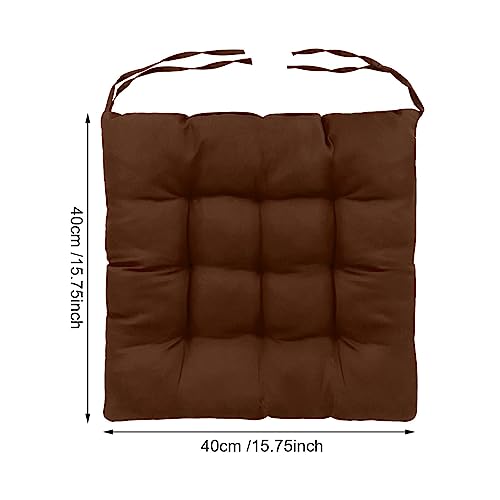 Holdfiturn Seat Pads for Dining Chair 40x40cm Garden Chair Cushions with Ties Comfortable Washable Square Seat Pad for Garden Kitchen Dining Outdoor Office Classroom (4Pcs Coffee) - Cosy Home Interiors Holdfiturn Seat Pads for Dining Chair 40x40cm Garden Chair Cushions with Ties Comfortable Washable Square Seat Pad for Garden Kitchen Dining Outdoor Office Classroom (4Pcs Coffee) - Image 2