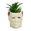 Toynk Halloween Michael Myers 3 Inch Ceramic Mini Planter with Artificial Succulent Small Flower Pot Faux Indoor Plant