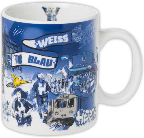 Hertha BSC Berlin Tasse - Buddy Bär - Kaffeetasse blau-weiß HBSCB