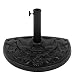 Best Choice Products 19in Half Patio Umbrella Stand Base for Standard Pole Sizes w/ Weather-Resistant Resin, Floral Accents