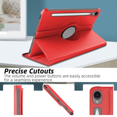 Image of TGK 360 Rotatable Flip Cover for Samsung Galaxy Tab S11 Case 11 inch 2025, Galaxy Tab S10 Lite / S10 FE / S9 FE 10.9 inch / S9 11 Inch 2023 (Red)