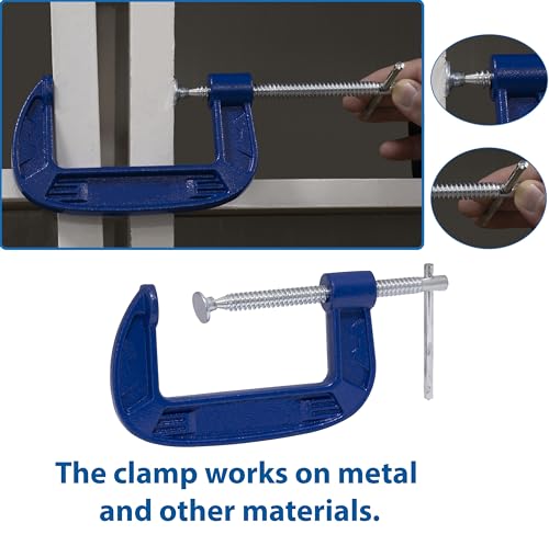 AERZETIX C68477 Serre-joints forme G 100 mm Acier Bleu – vue 6