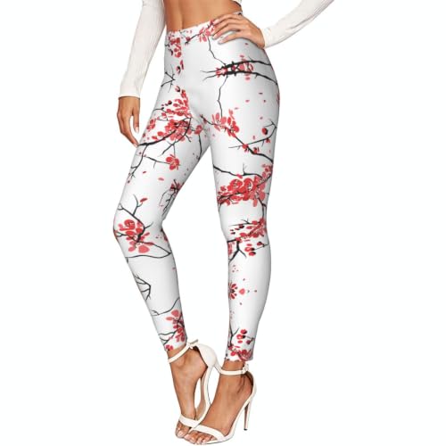 Leggings de compresión con flores de cerezo para entrenamiento de mujer