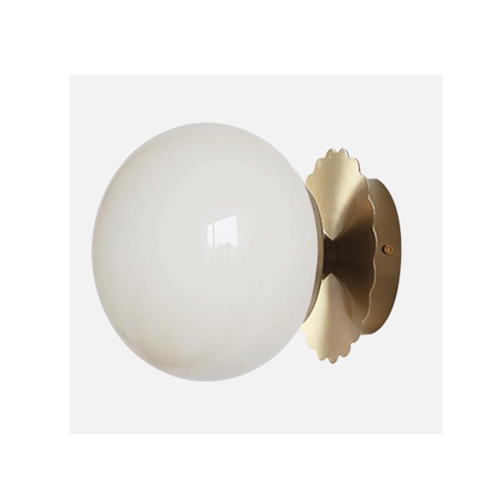 SYAXVOM Modern Cream Glass Wall Sconce 7 Inch Bauhaus Globe Light Fixture Hardwire Metal E27 Mount Lamp for Kids Room Bedroom Bedside Bathroom