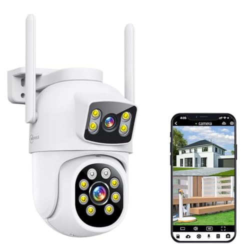 MOVOLS Wireless Security Camera 5G/2.4G WiFi 4MP Dual Lens Camera,2K HD PTZ Dome Cameras with Color Night Version, Motion Detection