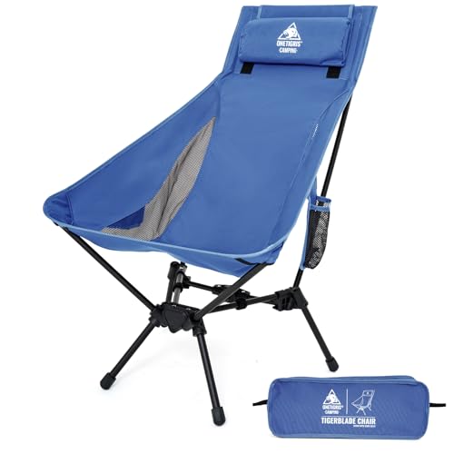 Image of ONETIGRIS Tigerblade High Back Camping Chair with Pillow Design, Comfortable Widened Seat Folding Chair