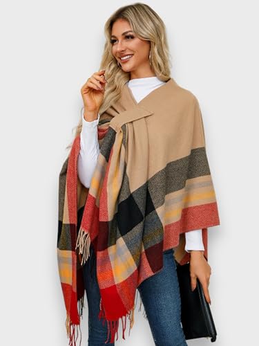 Women Shawl Wrap Open Front Poncho Ruana Cape Cardigan for Fall Winter Travel Gift3