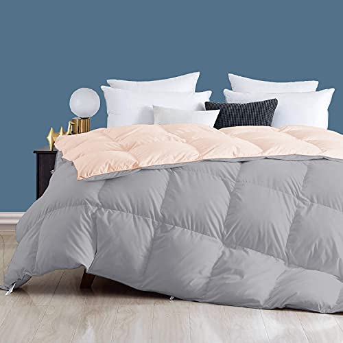 Image of Day Care - 400 GSM Hotel Quality-Down Alternative Reversible Comforter (90 inch x 100 inch Inches /228cm x 254cm) - Comforter Double Bed|Silver /Peach| TC - 450