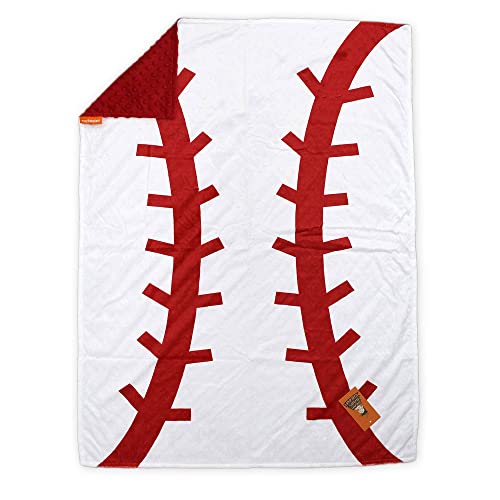 Image of Dear Baby Gear - Reversible Baby Blankets - Soft Nursery Blanket for Newborn - Toddler Blankey - Throw Blanket for Boys & Girls - Infant Blankets - 40x30 (Baseball Print - Red Dot)