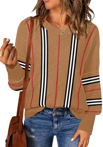 Disamer Sweaters for Women Fall Outfits Winter 2025 Lightweight Long Batwing Sleeve Crewneck Knit Pullover Sweaters Tops