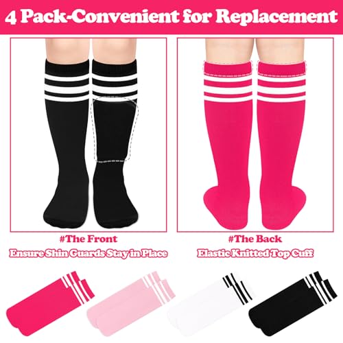 Image of Sarfel Youth Toddler Soccer Socks Kids Baseball Socks Youth Boys Girls Knee High Softball Football Accessories Tube Cotton
