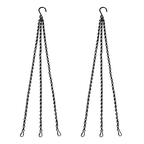 VIKY® 2 Stück Hängeampel Blumenampel Metall Kette Schwarz,...