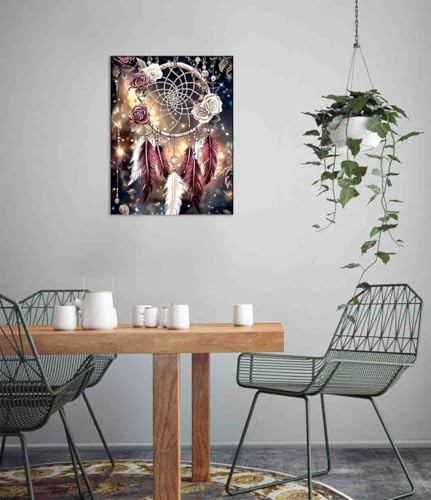 Image of Dreamcatcher Cross Stitch Kits for Adults Beginner,Flower Counted Cross Stitch Kits Printed Stitching Cute Patterns Dimensions Needlepoint Art Crafts Embroidery Kits for Adults Beginners