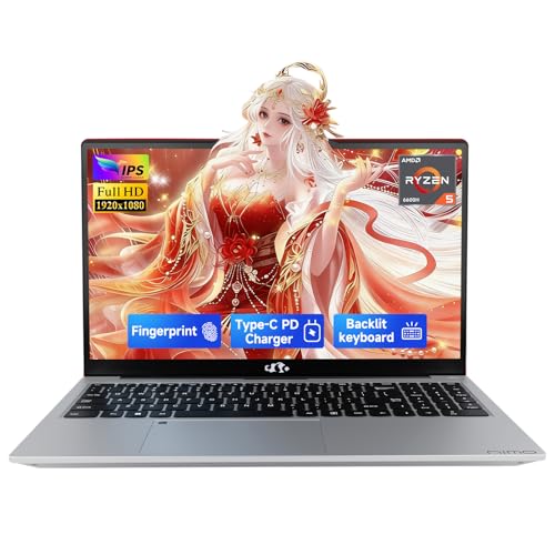 NIMO 15.6' IPS FHD-Gaming-Laptop,AMD Ryzen 5 6600H 16GB DDR5 RAM 1TB SSD (Beat i5-1335U, 6 Cores Up to 4.5GHz) AMD Radeon 660M GPU-Computer with 100W Type-C Charger Backlit Keyboard Fingerprint