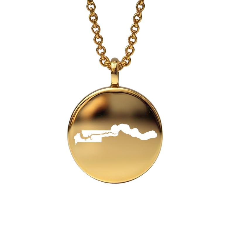 Pendentif carte de la Gambie en argent sterling plaqué or 14 carats, forme ronde de 24 mm et épaisseur de 1,5 mm, breloque Terre, bijou de voyage délicat | Médaillon gravé Aventure | LKB_MAP_515