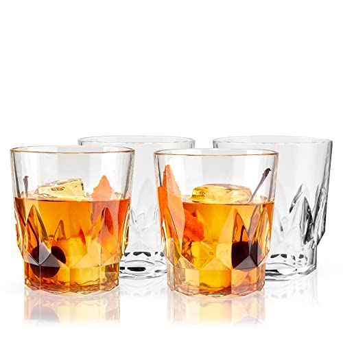 Viski Shatterproof Dof Drinking Glasses - Acrylic Rocks Glasses For Whiskey, Scotch, Bourbon - Dishwasher Safe 11.5Oz Set Of 4 #TOP6