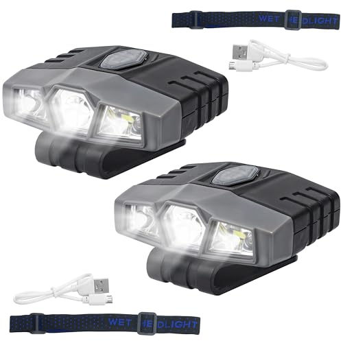 Luces LED con clip que eliminan las linternas pesadas en gorras de béisbol y pesca