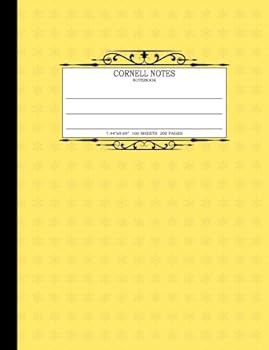 Paperback Cornell Notes Notebook: 7.44"x9.69" - 200 Pages: Cornell Note-Taking System Composition Book For High School College University Students - Elegant Fancy Yellow Book