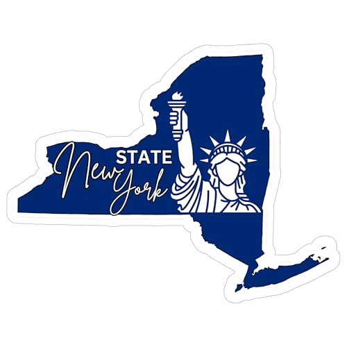 New York State Sticker 4 Inch Travel Souvenir City Destination - Waterproof Vinyl Decal for Laptop Water Bottle Car Tumbler - Durable Aesthetic Long-Lasting Stickers for Adults ID44990