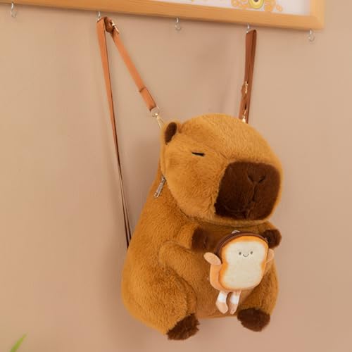 Image of Bow Bowknot Orange Flower Lollipop Cute Plush Backpack Kawaii Cartoon Design for Women Ita Bag (Bread slices)