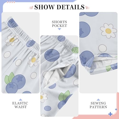 Blueberries Flowers Dots Boys Pants for Kids Jogger Pants with Pockets S-XL4