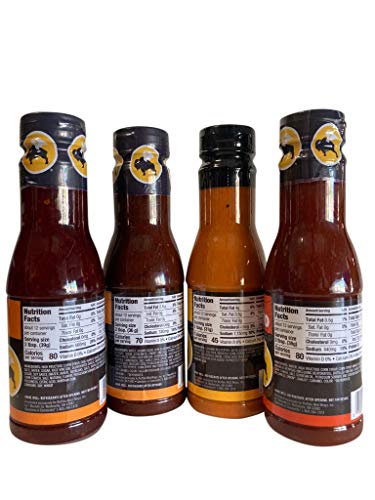Buffalo Wild Wings Hot N' Spicy Variety Bundle: Asian Zing, Caribbean Jerk, Spicy Garlic, Mango Habanero -- 12 Ounces Each