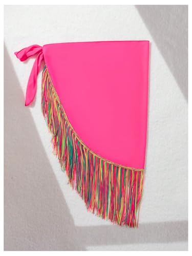 SweatyRocks Women's Fringe Tie Knot Bathing Suit Beach Swimsuit Cover Up Skirt Sarong Wraps4