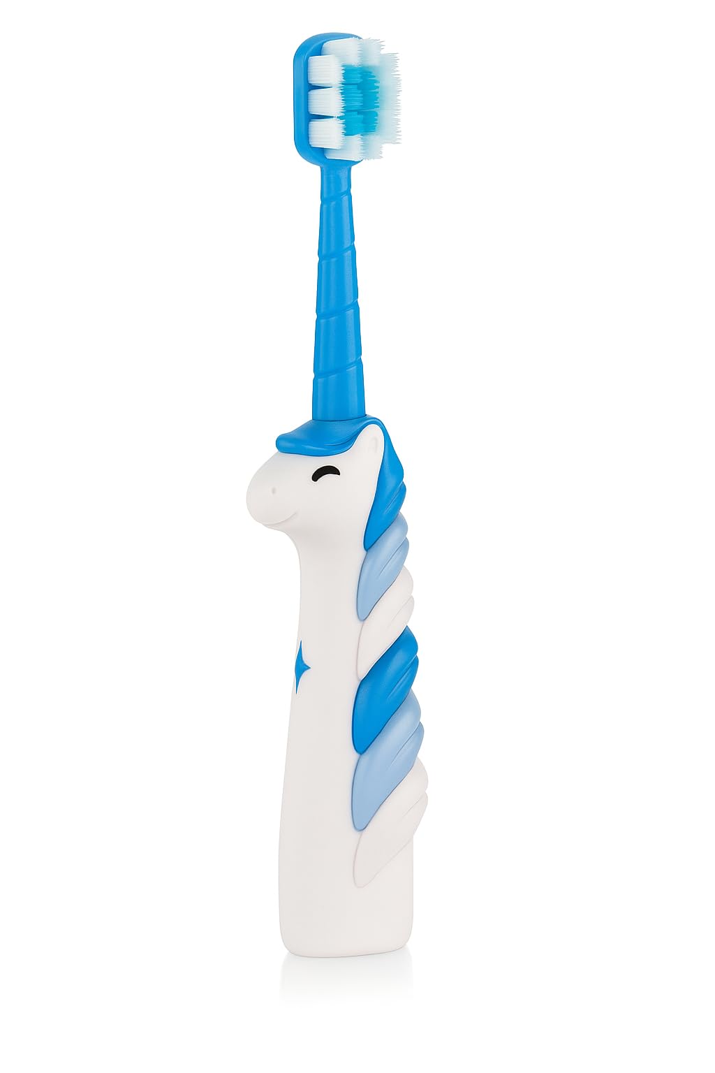 BeeBaby Unicorn Brush Buddy Toothbrush for Kids 3-6 Years, Soft Handle for Easy Grip, 10 x Softer Tapered Bristles Ideal for Milk and Permanent Teeth, 100% BPA Free. Blue-image-39